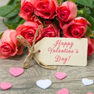 Обои на рабочий стол Букет розовых роз, Happy Valentines Day / День Святого Валентина