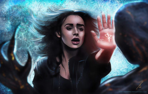 Обои на рабочий стол Clary Fray / Клэри Фрэй из фильма The Mortal Instruments: City of Bones / Орудия смерти: Город костей, by Mutsumipat