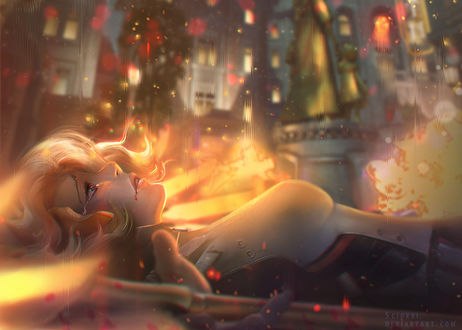 Обои на рабочий стол Mercy / Ангел / Ангела Циглер из игры Overwatch / Дозор, by Seiorai