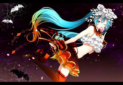Обои на рабочий стол Вокалоид Мику Хацунэ / Hatsune Miku, автор あごなすび