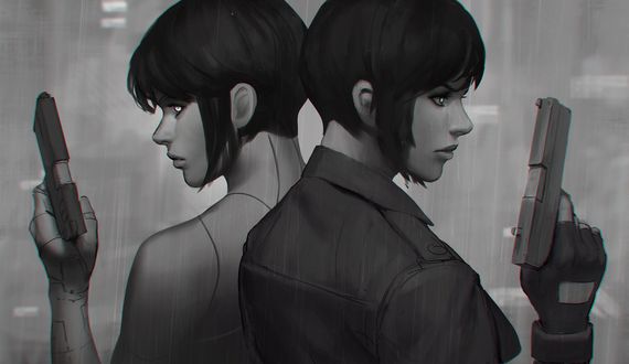 Обои на рабочий стол Девушки с пистолетами в руке, by GUWEIZ