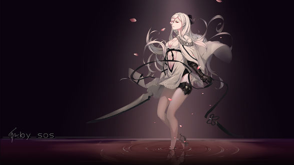 Обои на рабочий стол Зеро / Zero из игры Drakengard 3, автор Sos