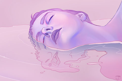 Обои на рабочий стол Девушка в воде, by PHAZED