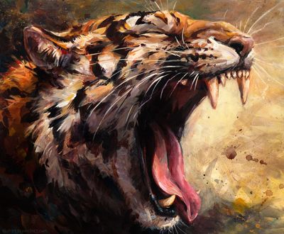 Обои на рабочий стол Тигр зевает, by kenket