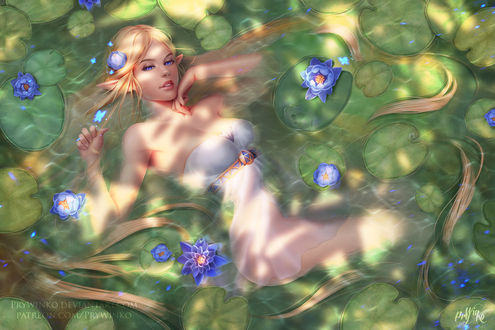 Обои на рабочий стол Princess Zelda / Принцесса Зельда из игры Zelda no Densetsu / Skyward Sword, by Prywinko
