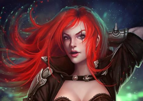 Обои на рабочий стол Девушка с яркими волосами, by AyyaSap