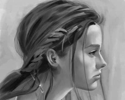 Обои на рабочий стол Девушка в профиль, by Ramzy Kamen
