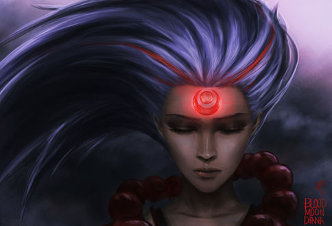 Обои на рабочий стол Diana / Диана из игры Лига Легенд / League of Legends, by danielju
