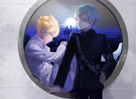Обои на рабочий стол Боруто и Мизуки в военной форме из аниме Боруто / Boruto