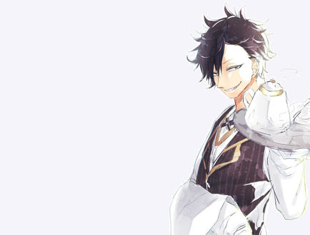Обои на рабочий стол Tetsurou Kuroo / Тэцуро Куро в образе официанта из аниме Haikyuu! / Волейбол!