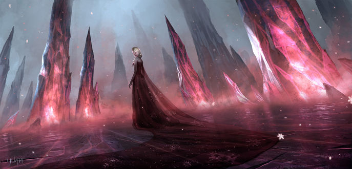 Обои на рабочий стол Dark Queen Elsa / темная королева Elsa, by ChaoyuanXu