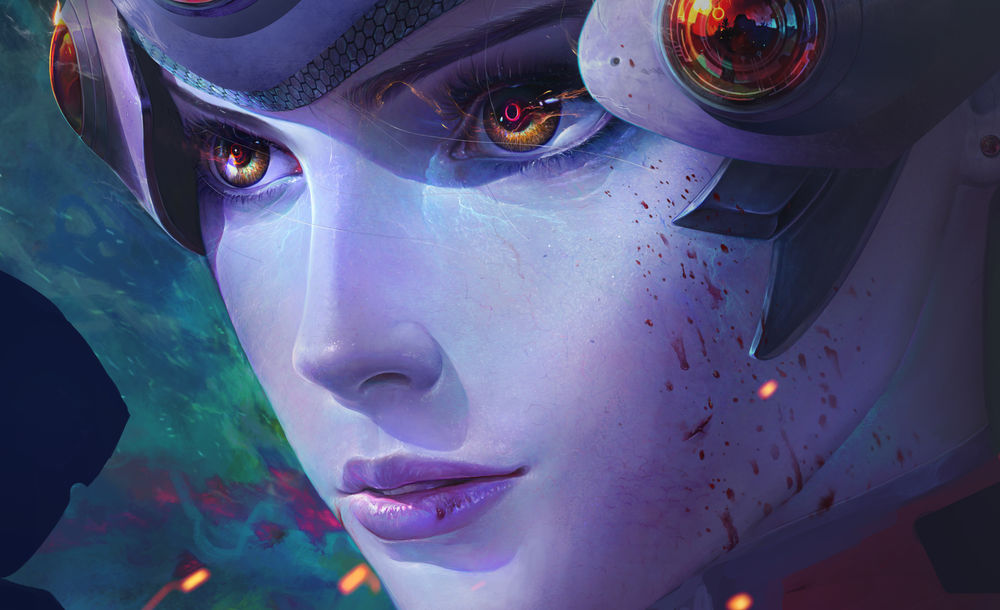Обои для рабочего стола Роковая Вдова / Амели Лакруа из игры Overwatch / Дозор, by ANG-angg