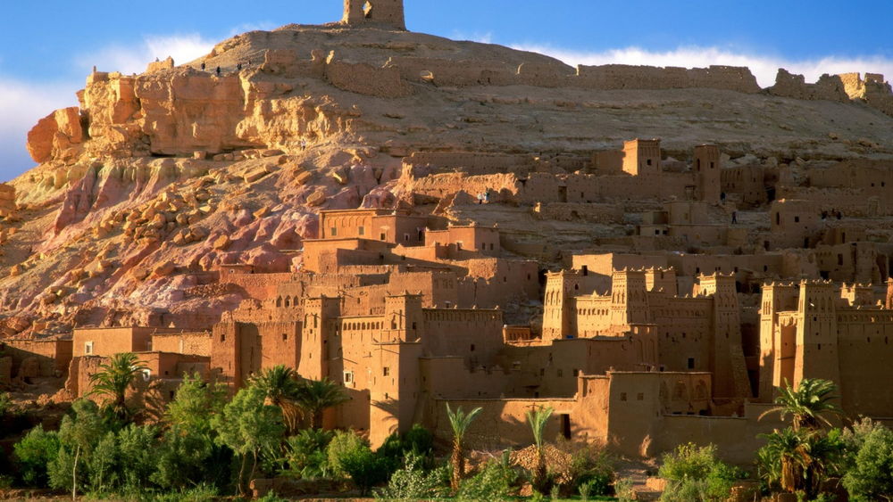 Обои для рабочего стола Ксар Айт-Бен-Хадду / Ksar A&;t Benhaddou, укрепленный город из глины в южном Марокко