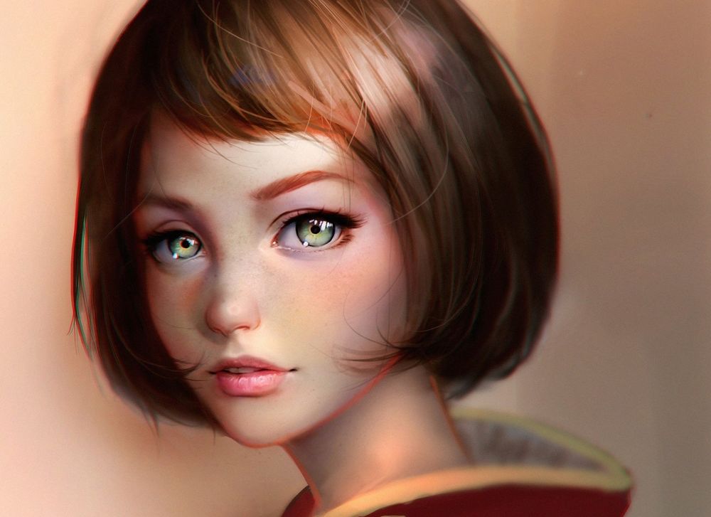 Обои для рабочего стола Девушка с серыми глазами, by Jacob Max