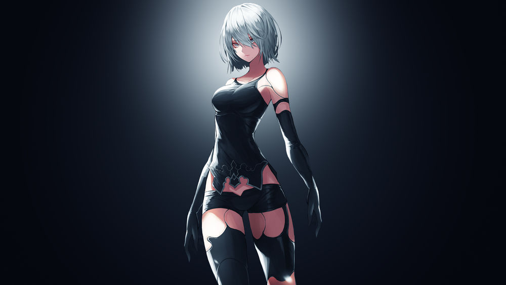 Обои для рабочего стола YoRHa Тип A №2 из игры NieR: Automata, автор Peulopi