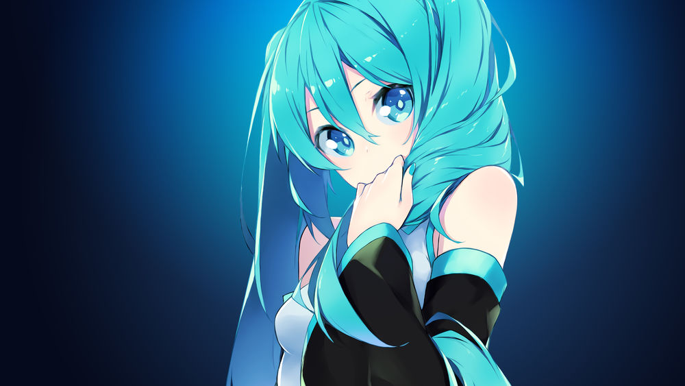 Обои для рабочего стола Вокалоид Мику Хацунэ / Hatsune Miku, автор Fhang
