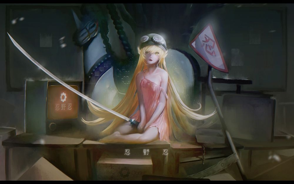 Обои для рабочего стола Синобу Осино / Shinobu Oshino из аниме Истории монстров / Bakemonogatari, by Qian ye jing