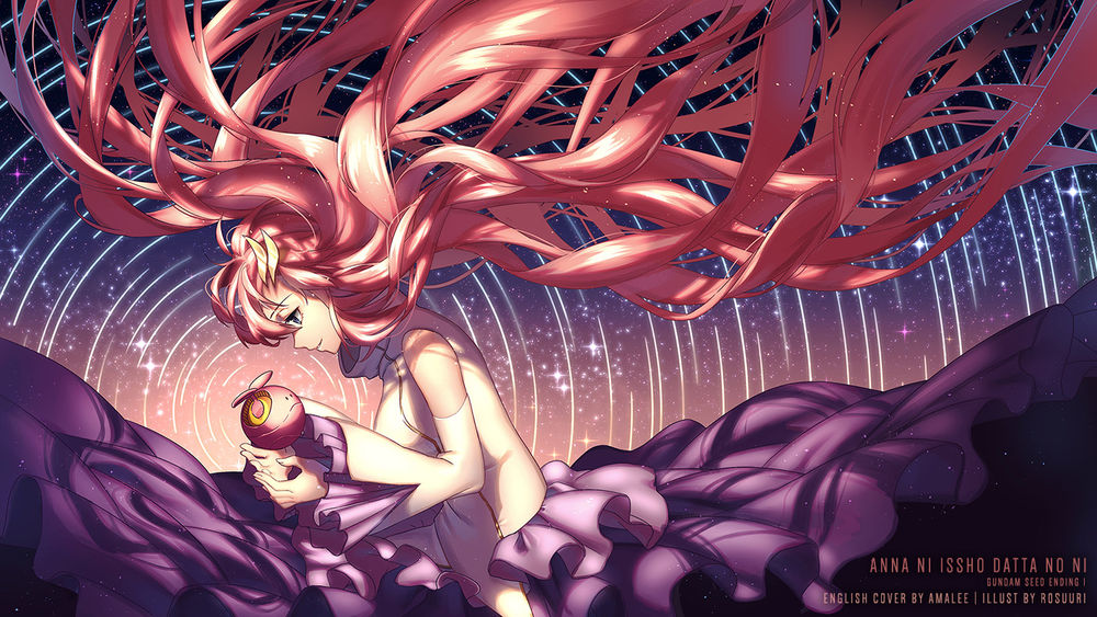 Обои для рабочего стола Лакс Кляйн / Lacus Clyne и Харо / Haro из аниме Мобильный воин Гандам: Поколение / Mobile Suit Gundam Seed, by Rosuuri