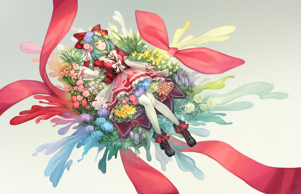 Обои для рабочего стола Хина Кагияма / Hina Kagiyama из игры Проект Восток / Touhou Project, автор EyCxS / 絵仕事募集中
