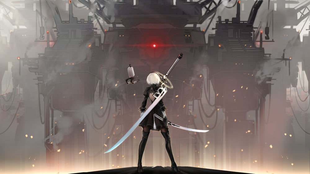 Обои для рабочего стола YoRHa №2 тип B из игры NieR: Automata, автор SEIN