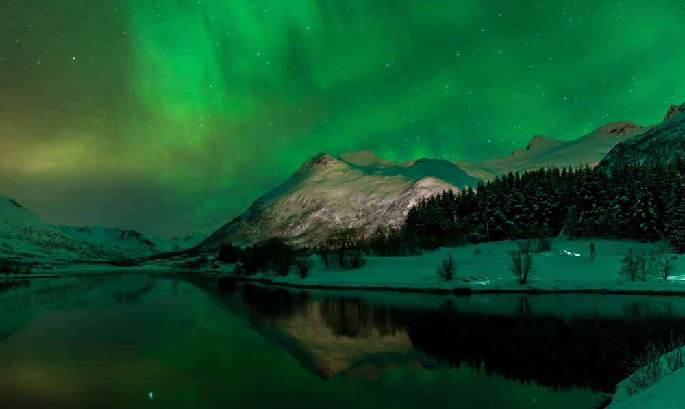 Обои для рабочего стола Северное сияние в Norway / Норвегии, by Jerry Fryer