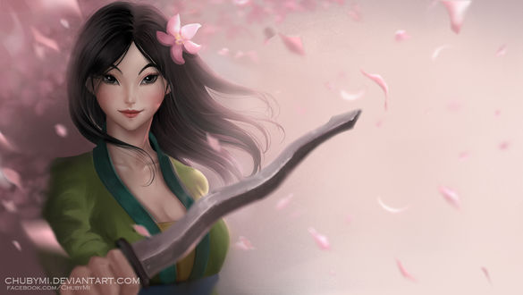 Обои на рабочий стол Mulan / Мулан из мультфильма Mulan / Мулан, by ChubyMi