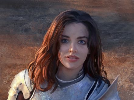 Обои на рабочий стол Девушка в доспехах, by Mandy Jurgens