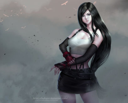 Обои на рабочий стол Tifa Lockhart / Тифа Локхарт из игры Final Fantasy VII, by ChubyMi