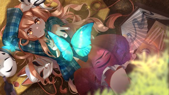Обои на рабочий стол Hata no Kokoro / Хата но Кокоро из игры Touhou Project / Проект Восток