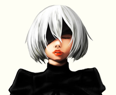Обои на рабочий стол YoRHa №2 тип B из игры NieR: Automata, by JEN
