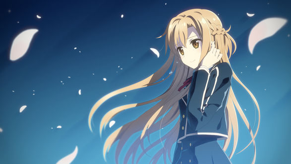 Обои на рабочий стол Асуна Юки / Yuuki Asuna из аниме Мастера меча онлайн / Sword Art Online
