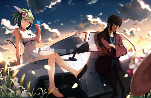 Обои на рабочий стол Мира Юризаки / Mira Yurizaki и Кема Мабучи / Kyouma Mabuchi из аниме Измерение «W» / Dimension W
