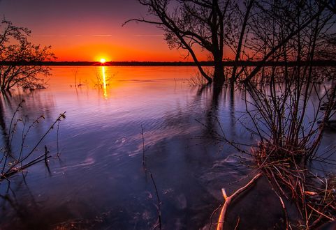 Обои на рабочий стол Вечером на реке Ottawa / Оттава, фотограф Zhongmin Li
