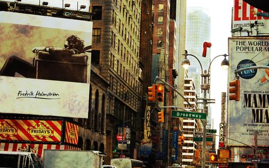 Обои на рабочий стол Бродвей днем Нью-Йорк / New York, США / USA