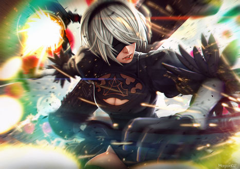 Обои на рабочий стол YoRHa №2 тип B из игры NieR: Automata
