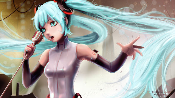 Обои на рабочий стол Vocaloid Hatsune Miku / Вокалоид Хатсунэ Мику, by JaezX
