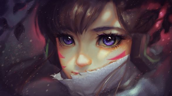 Обои на рабочий стол Персонаж D. Va из игры Оverwatch