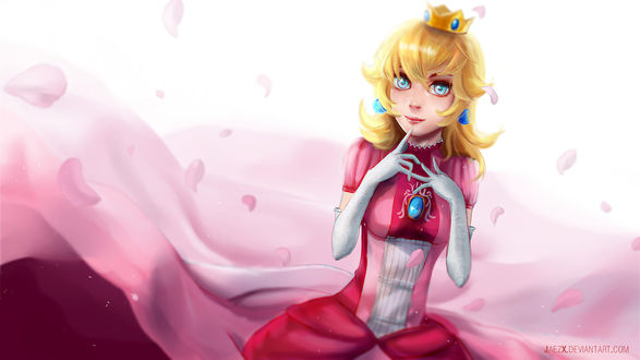 Обои на рабочий стол Princess Peach / Принцесса Пич из игры Mario / Марио, by JaezX