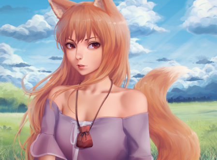 Обои на рабочий стол Horo / Хоро из аниме Spice and Wolf / Волчица и пряности, by miura-n315