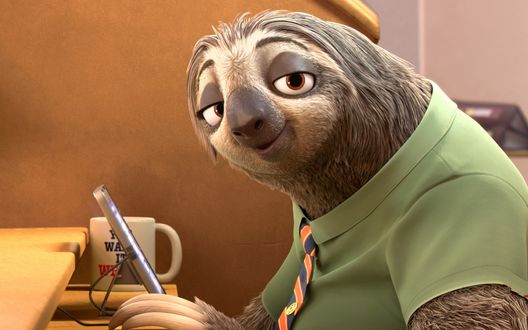 Обои на рабочий стол Ленивец из мультфильма Зверополис / Zootopia