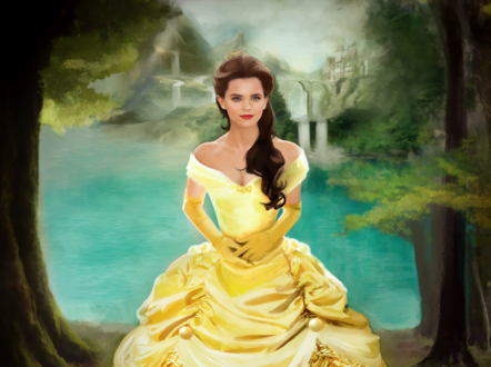 Обои на рабочий стол Emma Watson / Эмма Уотсон в роли Belle / Белль из фильма Beauty and the Beast / Красавица и Чудовище, by XDaiaX