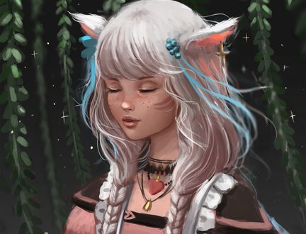 Обои на рабочий стол Фантастическая девушка с ушками, by Lana Kerr
