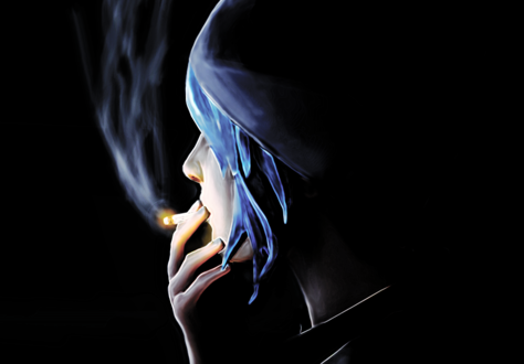 Обои на рабочий стол Chloe Price / Хлоя Прайс из игры Life is Strange / Жизнь – странная штука с сигаретой в руке, by SSchar