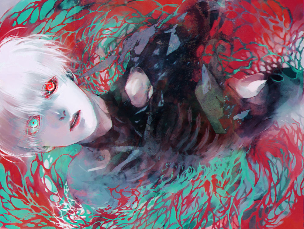 Обои для рабочего стола Ken Kaneki / Кен Канеки из аниме Tokyo Ghoul / Токийский Гуль, by &;&;&;&;&;
