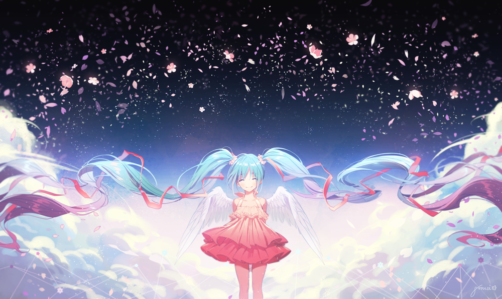 Обои для рабочего стола Vocaloid Hatsune Miku / Вокалоид Хатсунэ Мику, by gomzi