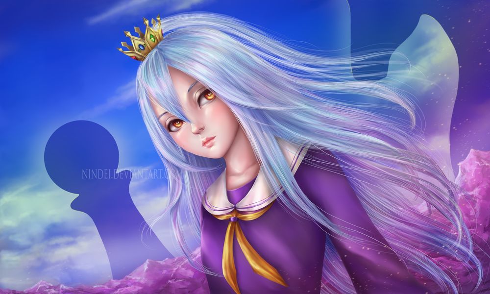 Обои для рабочего стола Сиро / Shiro из аниме Нет игры — нет жизни / No Game No Life, by Nindei