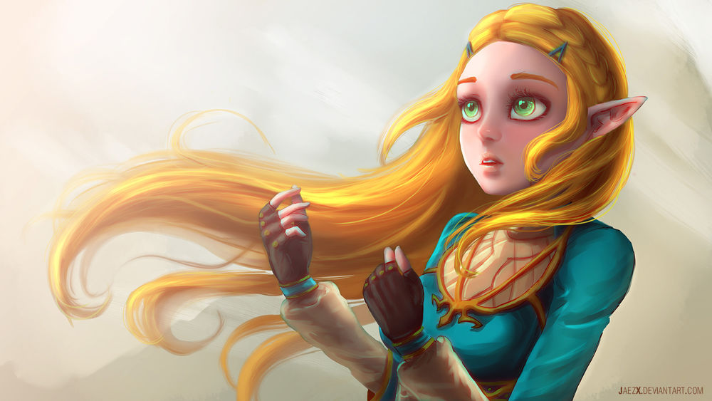Обои для рабочего стола Princess Zelda / Принцесса Зельда из игры Zelda no Densetsu / Skyward Sword, by JaezX