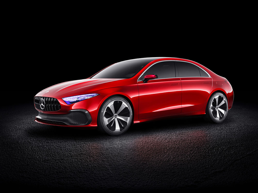 Обои для рабочего стола Mercedes-Benz Концепт A Sedan Скульптура Aesthetics A - вид спереди