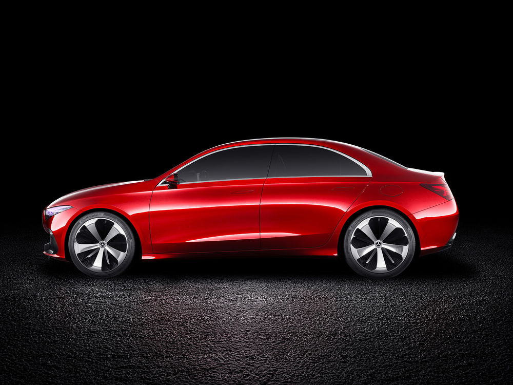Обои для рабочего стола Mercedes-Benz Концепт A Sedan Скульптура Aesthetics A -вид сбоку