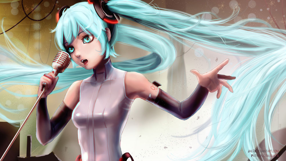 Обои для рабочего стола Vocaloid Hatsune Miku / Вокалоид Хатсунэ Мику, by JaezX
